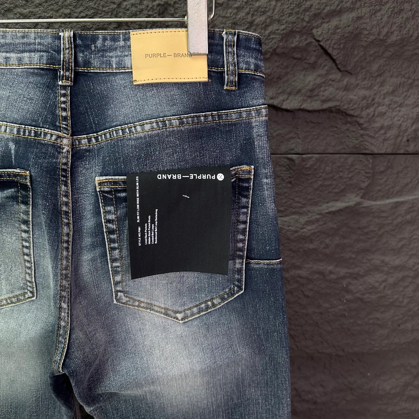 PURPLE BRAND 2026 New Arrival Washed, Distressed and Spliced ​​Couple's Style Washed Loose Bootcut Jeans High Version High Version Top Ceiling Quality Styles with different washed textures, very friendly to people with thin legs and thick legs. The bootcut version is very flattering to the leg shape. Moderate length that never goes out of style, easy to match with casual, basic styling for various styles, a must-have in the wardrobe! The fabric is stiff but also makes the upper body soft without losing texture. The washing process is even more perfect. It is a must-have item for everyone! ! ! Washed wheat, hang tag, pants label, three labels complete Color: washed blue Size: 28, 30, 32, 34, 36 (five sizes)